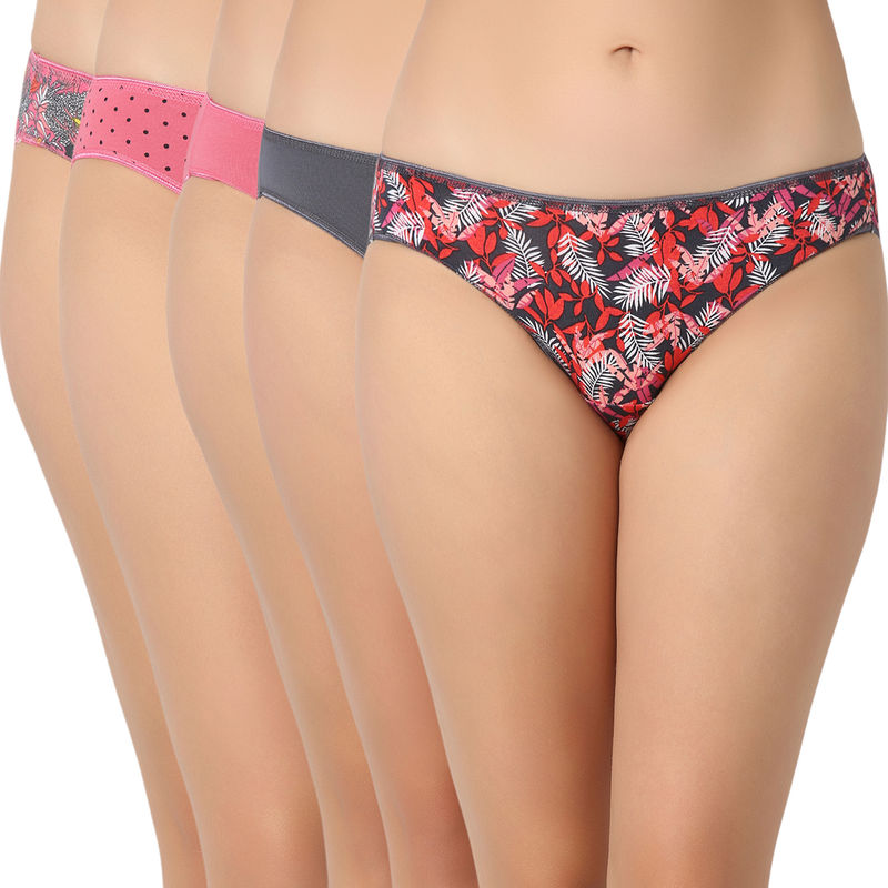 Juliet Cotton Bikini Panties Stretchable (Pack of 5) (M)