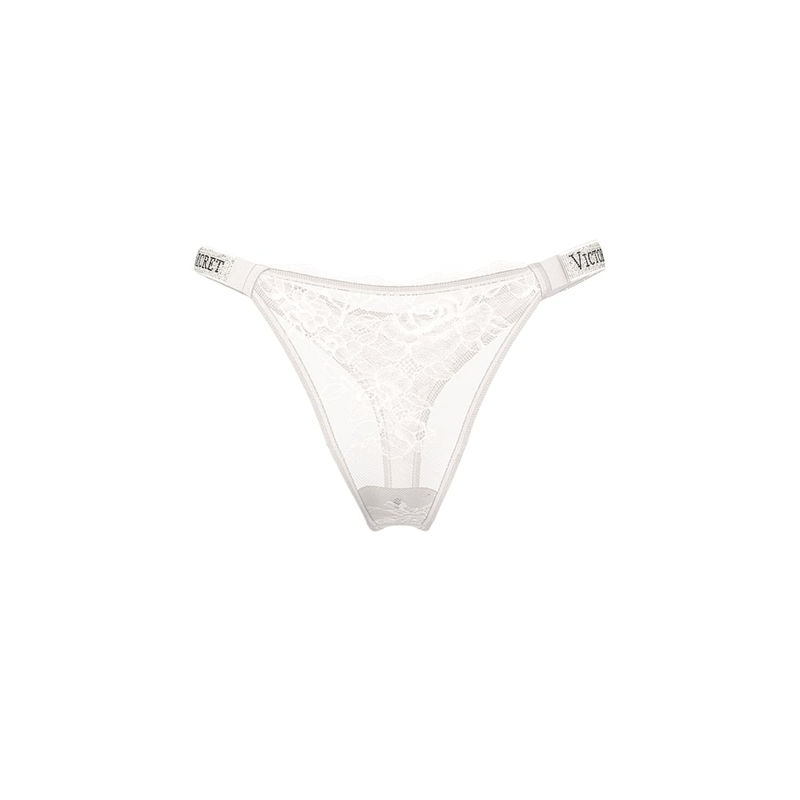 Victoria's Secret White Very Sexy Shine Strap Lace Thong Panty (S)