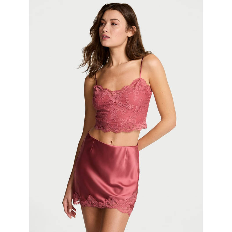 Victoria's Secret Pink Dream Angels Satin Lace Cami and Mini Skirt (XL)