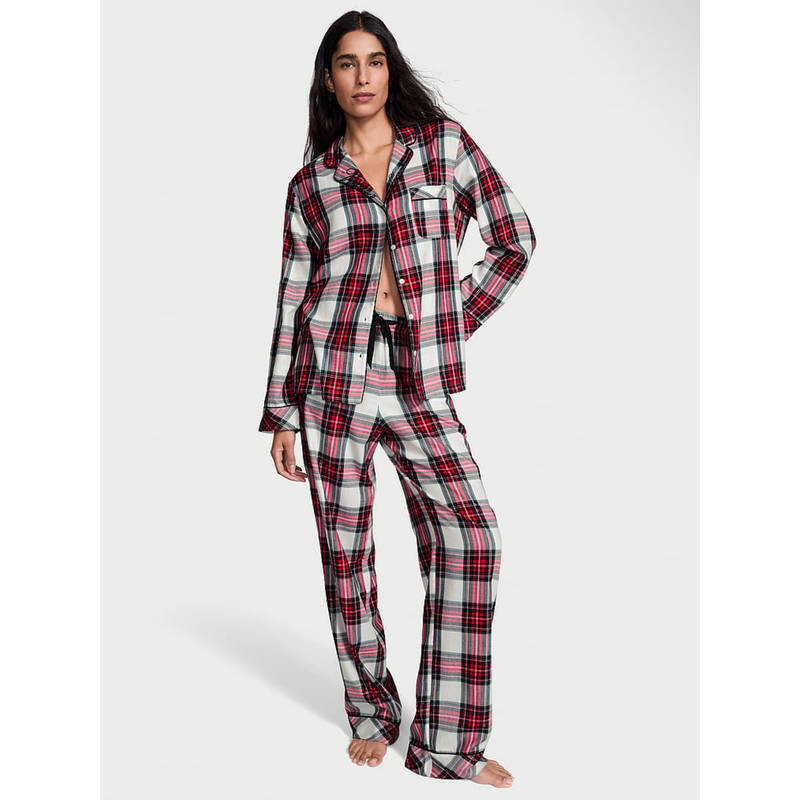 Victoria's Secret Multi-Color Flannel Shirt & Pyjama (L)