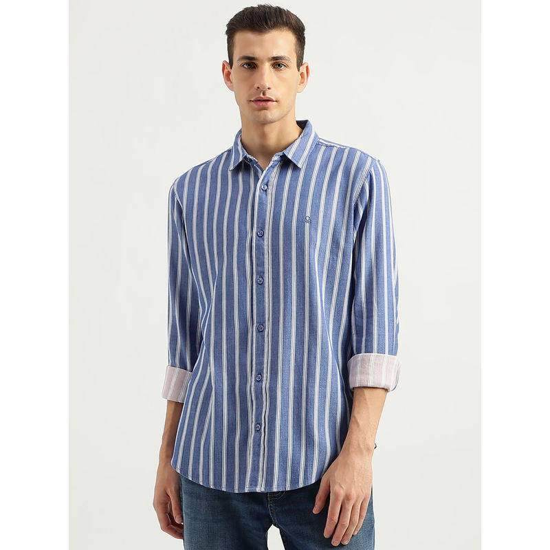 Buy United Colors Of Benetton Men Slim Fit Spread Collar Striped