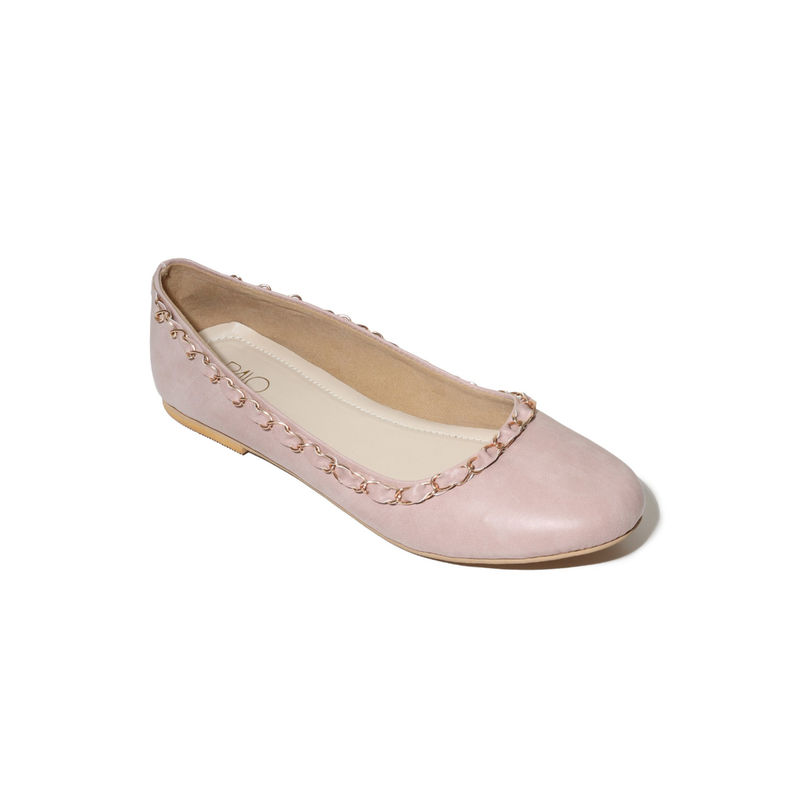 Buy PAIO Solid Peach Ballet Flats Online