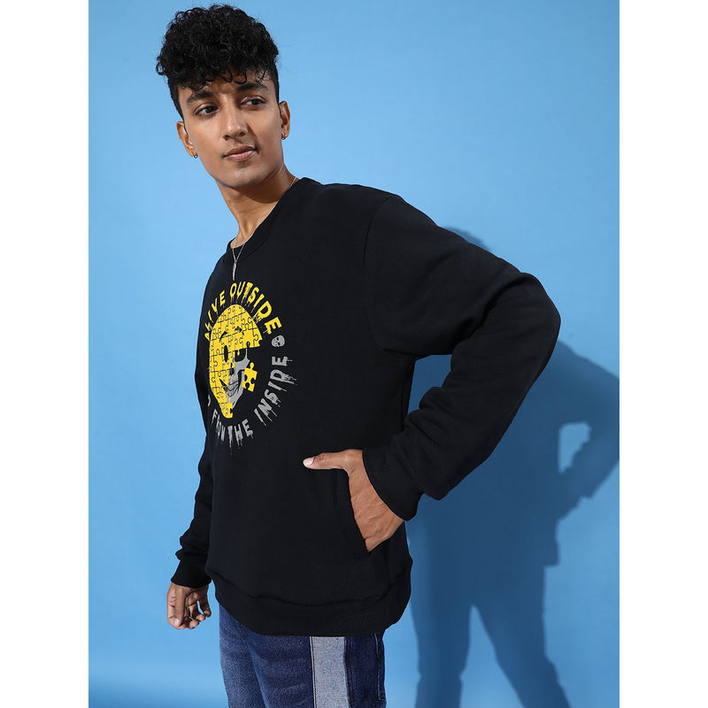 Difference of Opinion Black Oversized Sweatshirt (M)