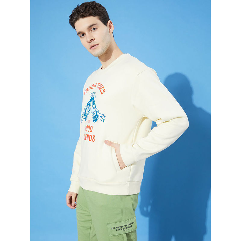 Difference of Opinion Off White Oversized Sweatshirt (S)