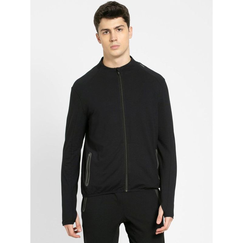 Jockey SP17 Men Soft Touch Microfiber Elastane Active Wear Jacket - Black (XL)