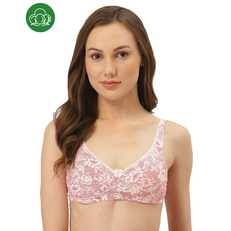 Inner Sense Organic Cotton Antimicrobial Seamless Side Support Bra - Pink (44C)