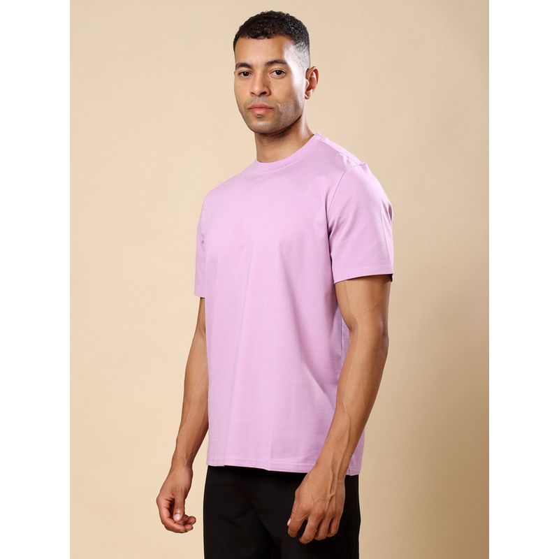 The Fit Theory Men Lavender Round Neck Breathable Quick Dry Training T-Shirt (XS)