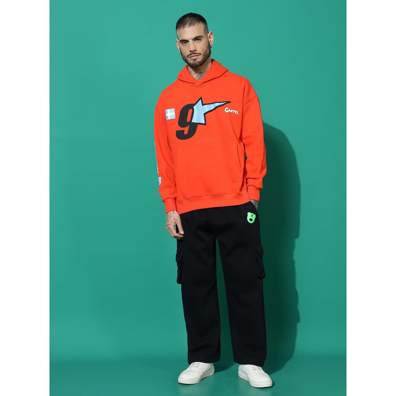Griffel 9 Star Oversized Orange Hoodie Tracksuit (Set of 2) (S)