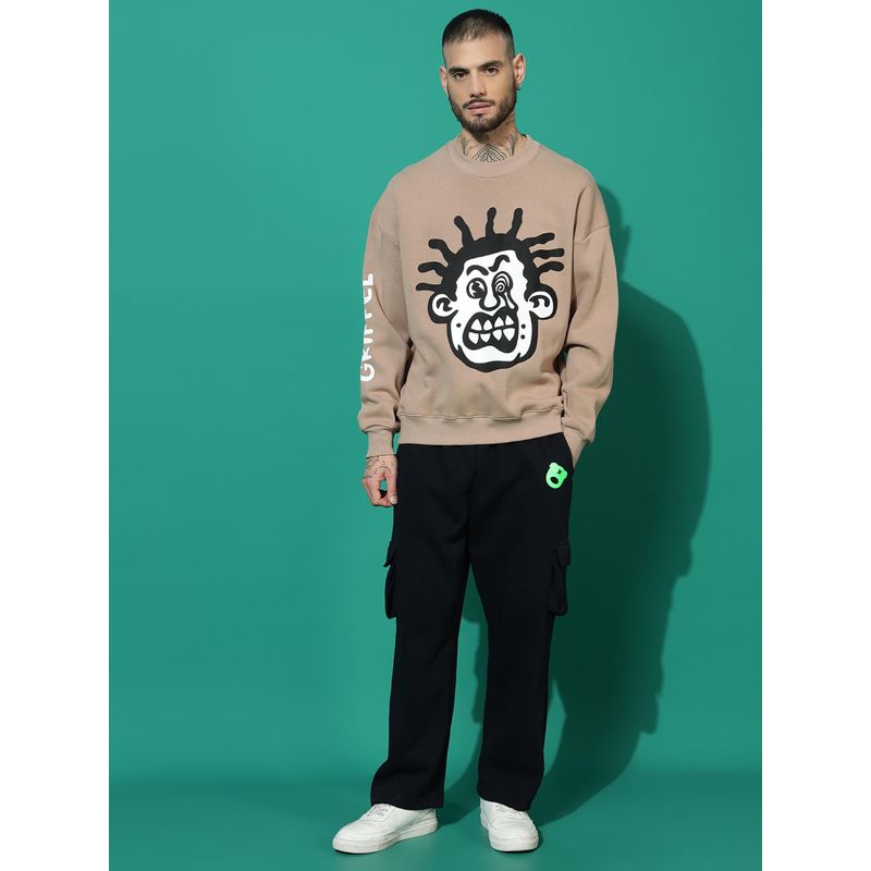 Griffel Weird Face Oversized Camel Tracksuit (Set of 2) (S)