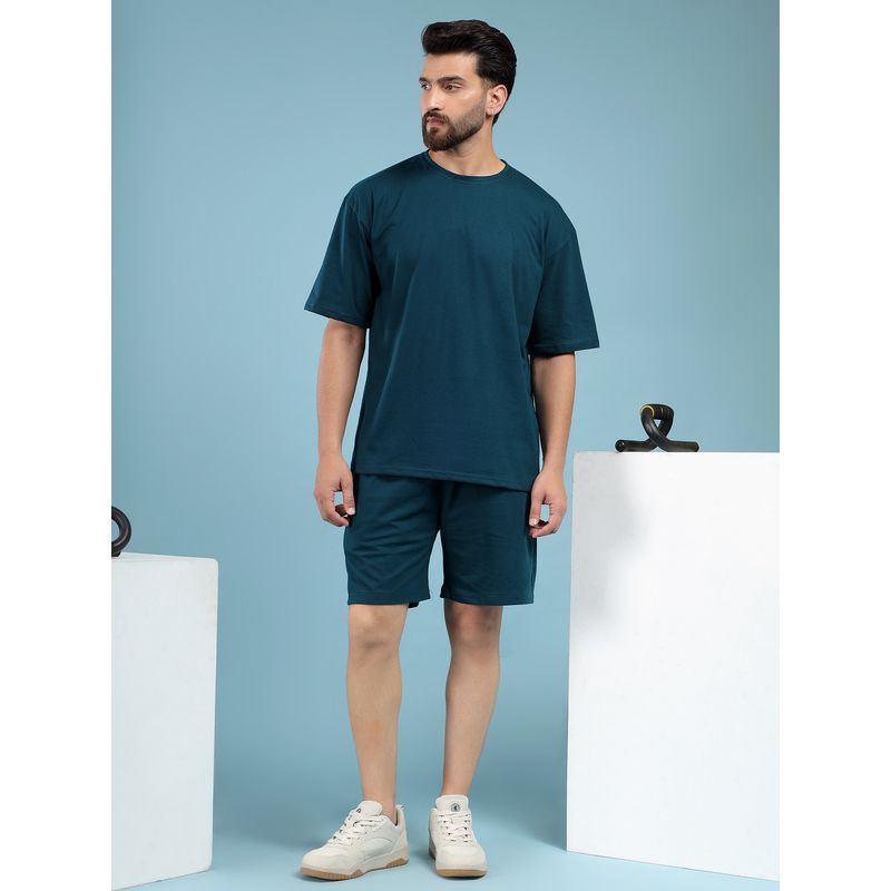 Kvetoo Men Green Cotton Solid Co-Ord (Set of 2) (2XL)