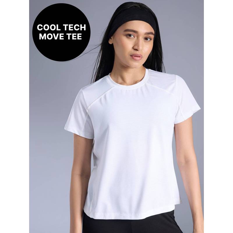 Kica Cool Tech Gym Tee with Stretch,Quick-Dry & Breathable Mesh for HIIT Workouts KIC025 White(XS)