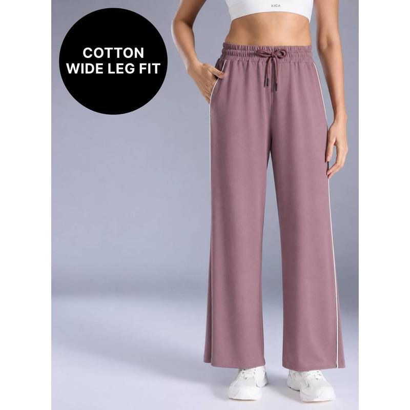 Wide Leg Pants in Luxe Stretch Tencel with Functional Pockets,Adjustable waistband KIC516 Mauve(XS)