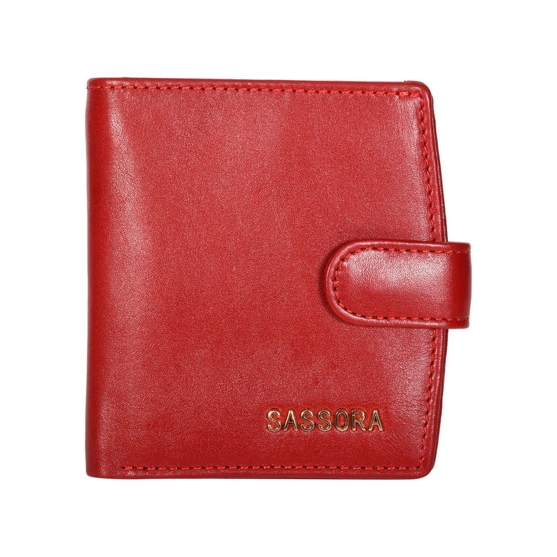 Buy Sassora Genuine Leather Small Size Red Rfid Protected Wallet