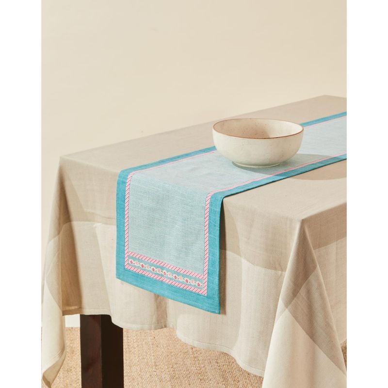 Fabindia Blue Ramya Cotton Runner Buy Fabindia Blue Ramya Cotton