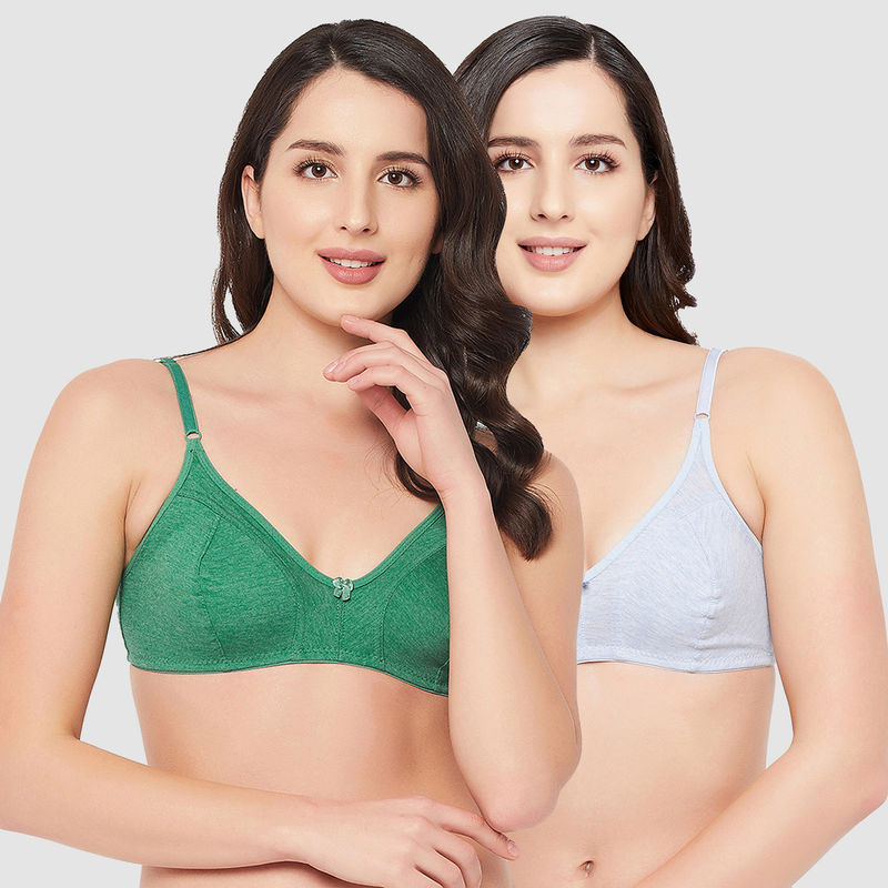 Clovia Pack of 2 Cotton Non-Padded Non-Wired Full Cup Everyday Bra