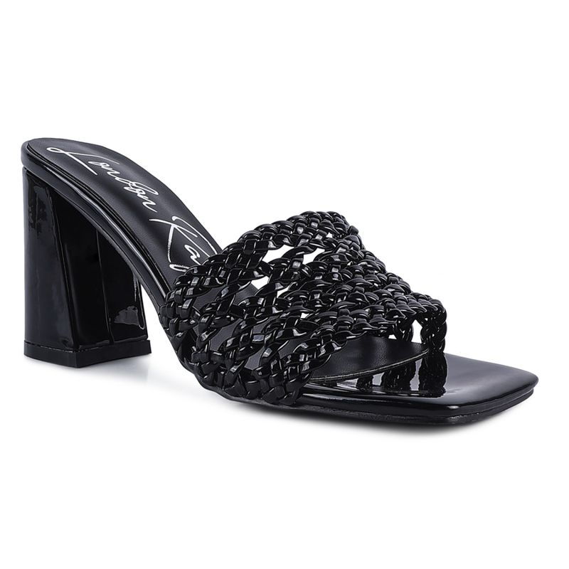 London Rag Woven Black Heels (EURO 38)