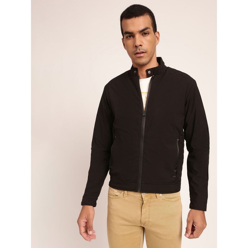 HARSAM Men Black Solid Jacket (S)