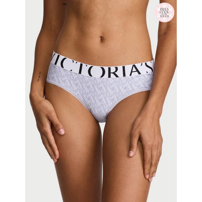 Victoria's Secret Women Grey Printed Cool Hip Hugger Brief Panty (XS)