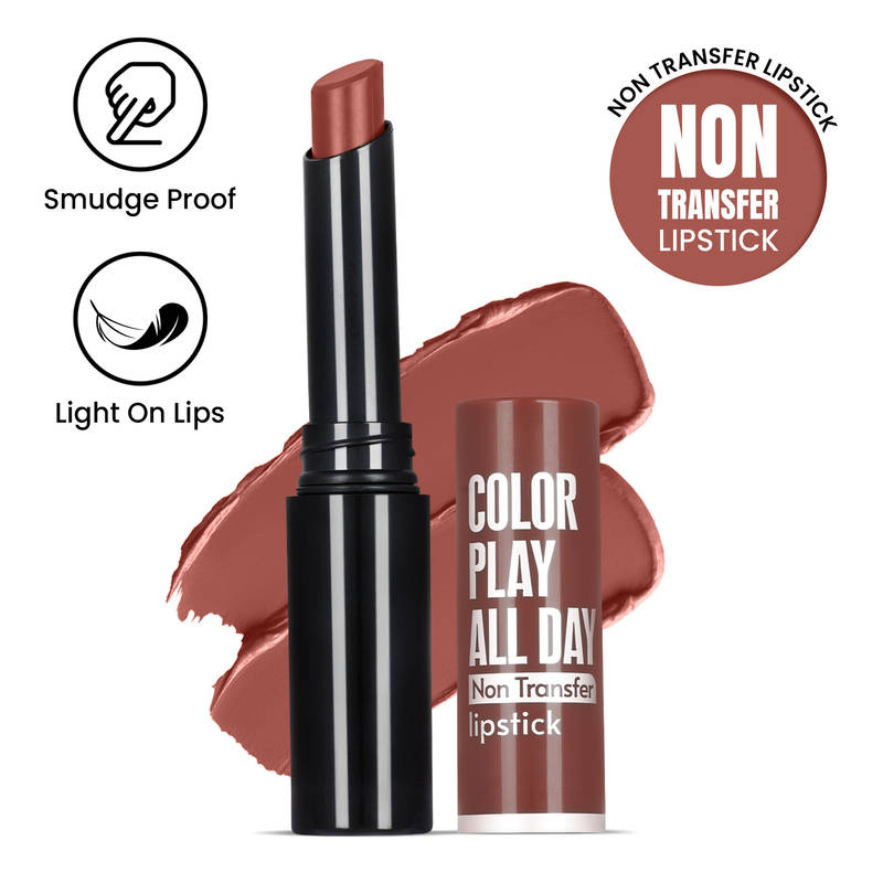 FASHION COLOUR Play All Day Non Transfer Lipstick - Apricot
