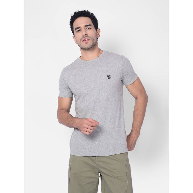 Timberland Grey Men Crew Neck Half Sleeves T-Shirt (M)