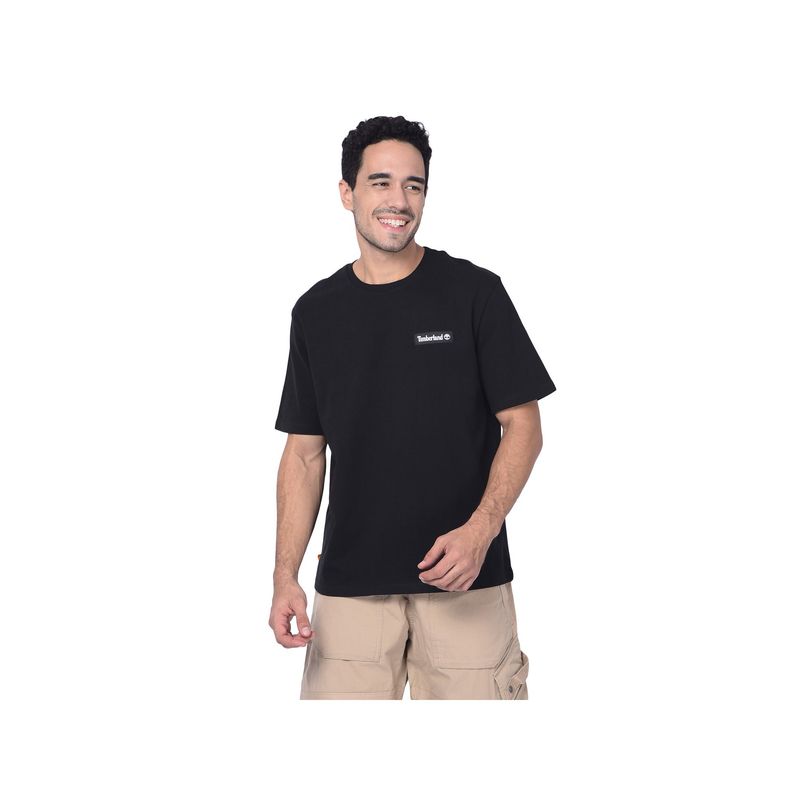 Timberland Black Men Crew Neck Half Sleeves T-Shirt (L)