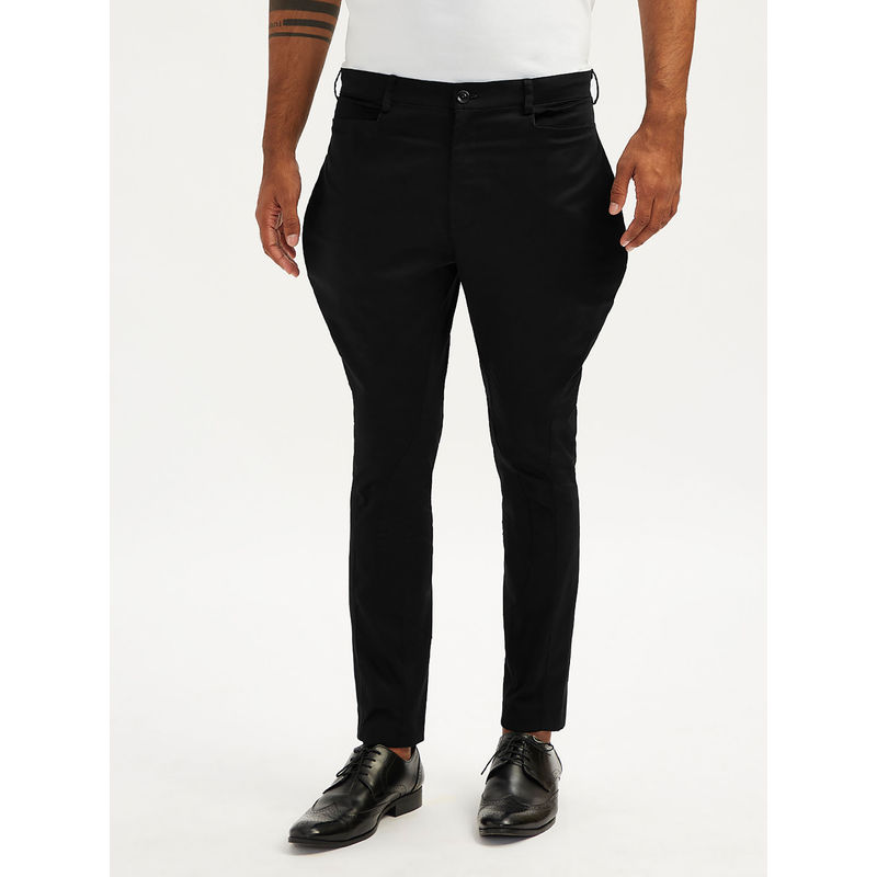 Vastramay Men Black Cotton Satin Solid Jodhpuri Breeches Pants (38)