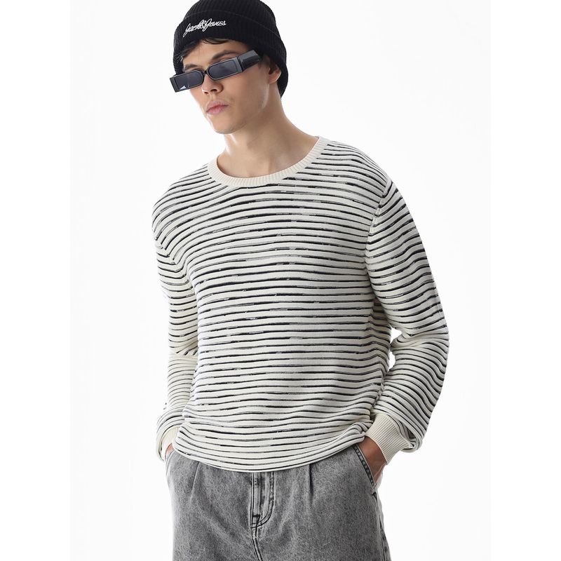 Jack & Jones Mens Regular Fit White Sweater (L)