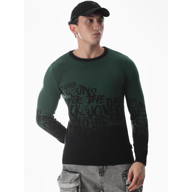 Jack & Jones Mens Regular Fit Green Sweater (S)