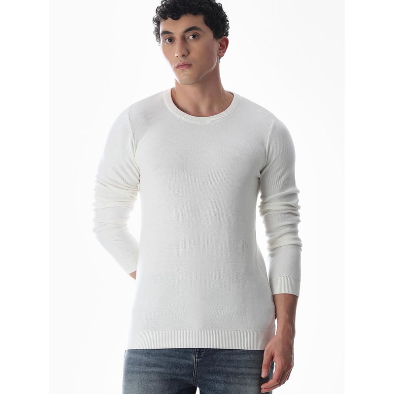 Jack & Jones Mens Regular Fit White Sweater (S)