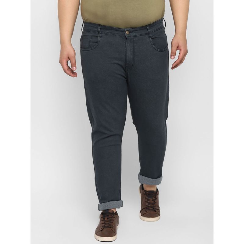 Urbano Plus Men's Dark Grey Regular Fit Solid Jeans Stretchable (38)