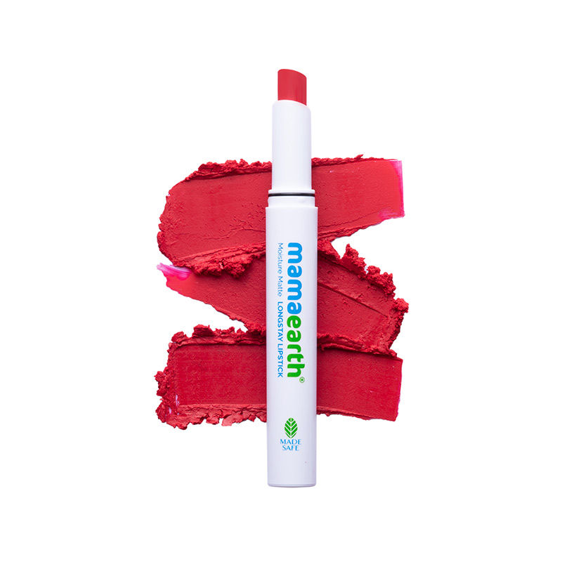 Mamaearth Moisture Matte Longstay Lipstick With Avocado Oil & Vitamin E - Raspberry Scarlet