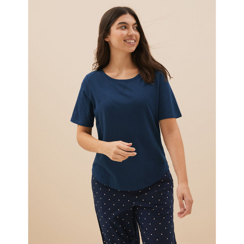 Marks & Spencer Cotton Modal Cool Comfort Pyjama Tops Multicolor
