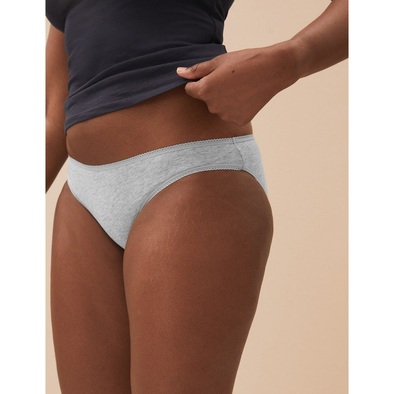 Marks & Spencer Cotton Lycra Low Rise Bikini Knickers Multicolor (Pack of 5) Buy Marks