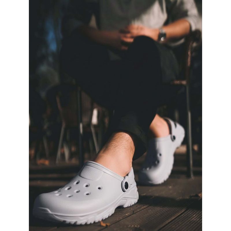 Bewakoof Mens Light Grey Clogs (UK 6)