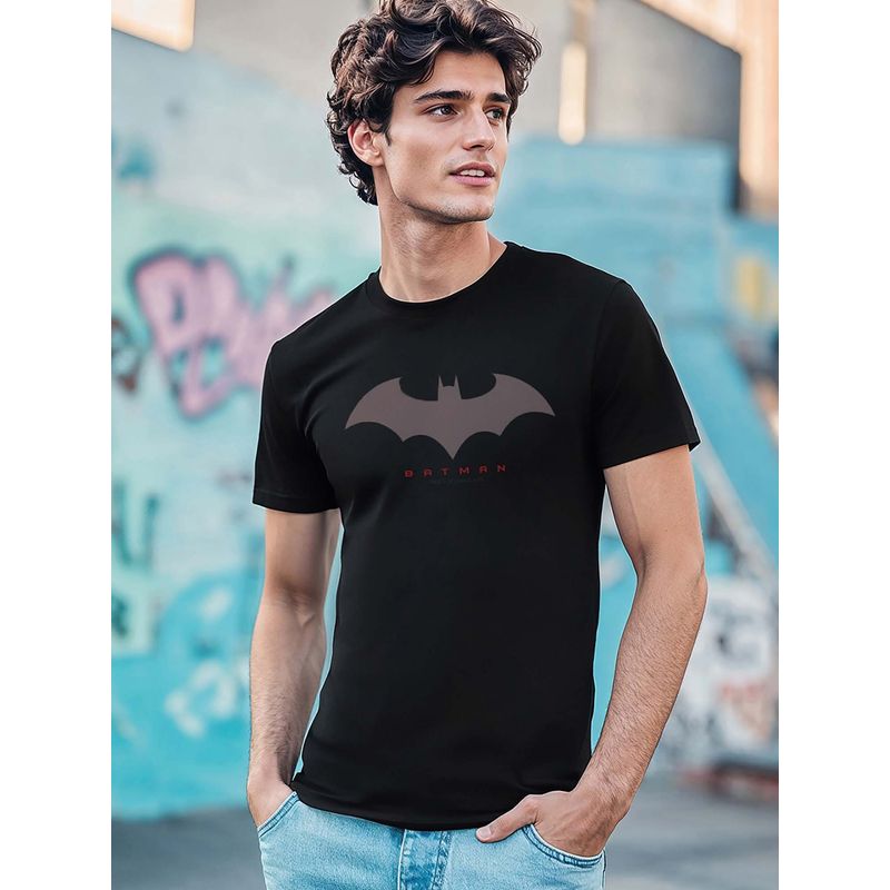 Bewakoof Official DC Men's Black Batman Graphic Printed T-shirt (M)