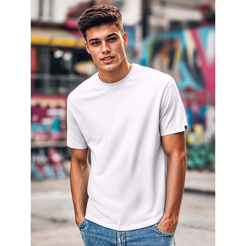 Bewakoof Men's White T-shirt (S)