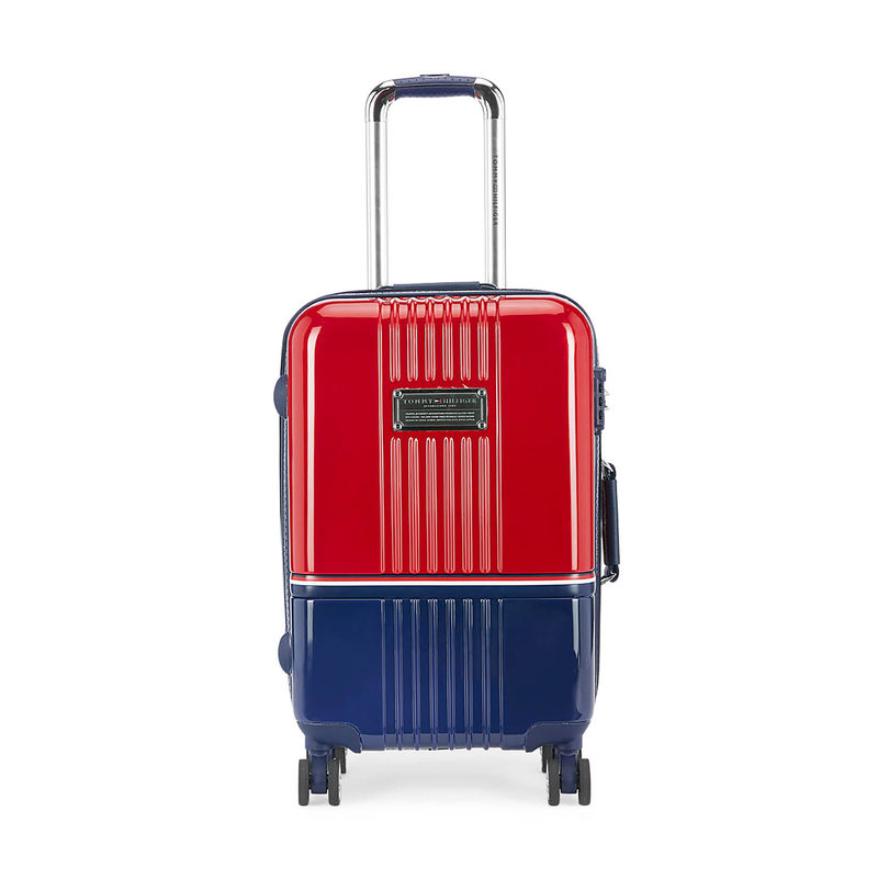 Tommy Hilfiger Unisex Twins Pro Hard Luggage Trolley Bag - Red & Navy (M)