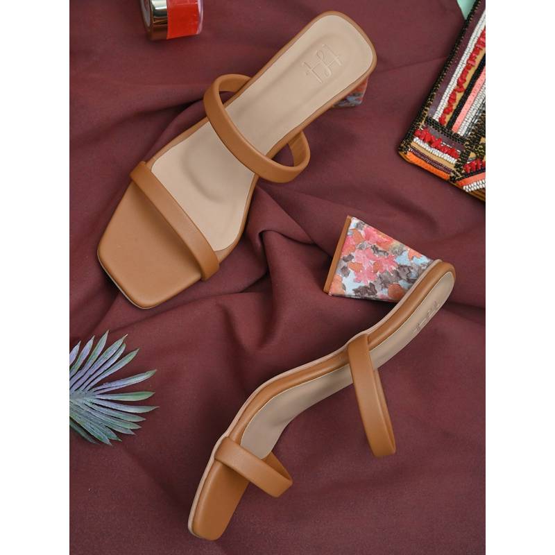 Hydes N Hues Tan Solid Sandals For Women (EURO 40)