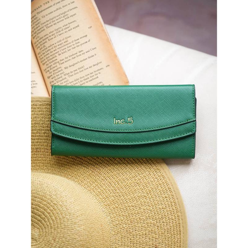Solid Wallet Buy Inc.5 Women Green Solid Wallet Online