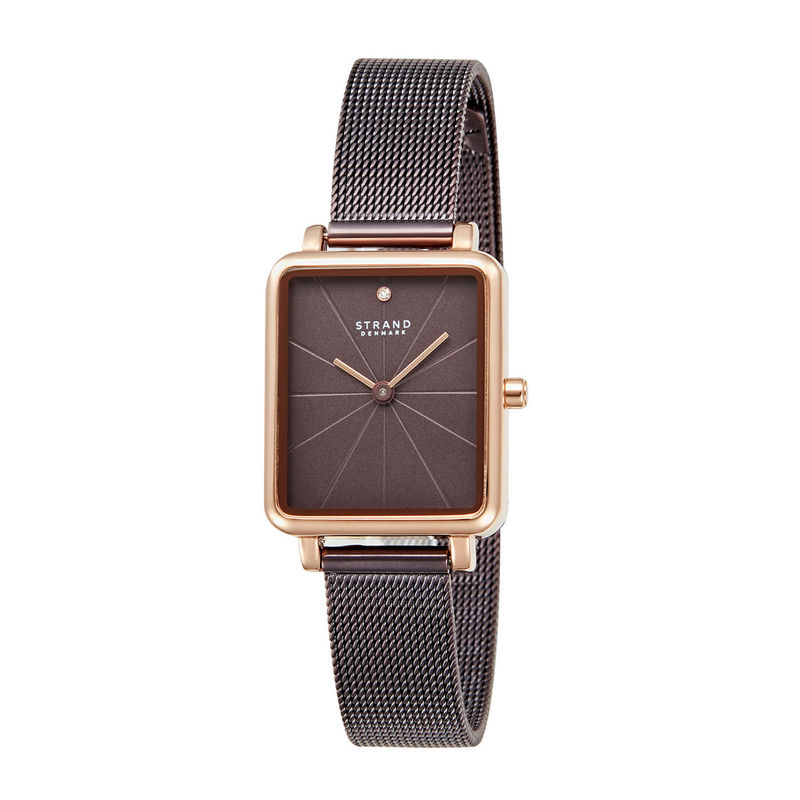 Buy Strand by Obaku Sonar Walnut Quartz Crystal Square Dial Women Watch S748LXVNMN Online