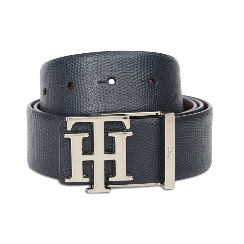 Tommy Hilfiger Farum Men Leather Reversible Belt - Navy Blue (M)