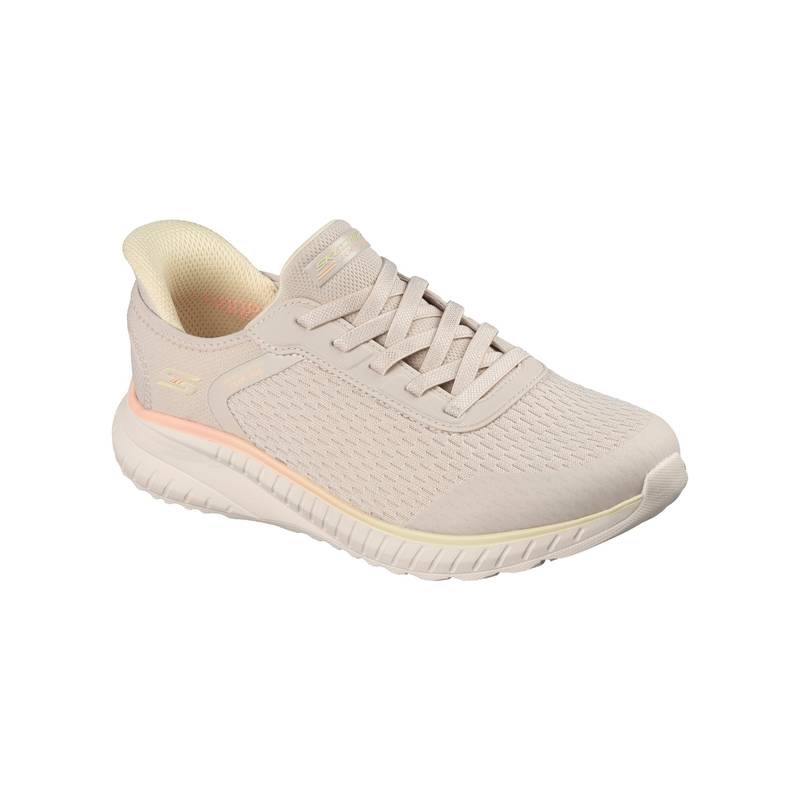 SKECHERS Women Bobs Squad Chaosombre Paradi Natural Casual Slip On Beige Sneakers (US 6)