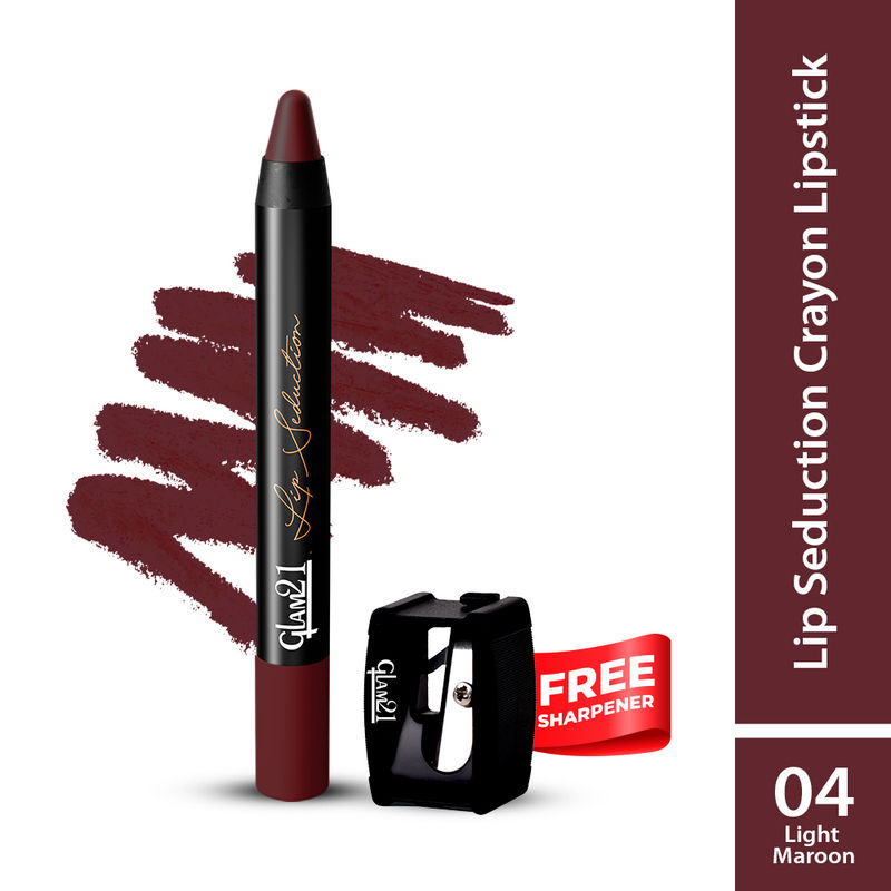 GLAM21 Lip Seduction Non- Transfer Crayon Lipstick - Light Maroon