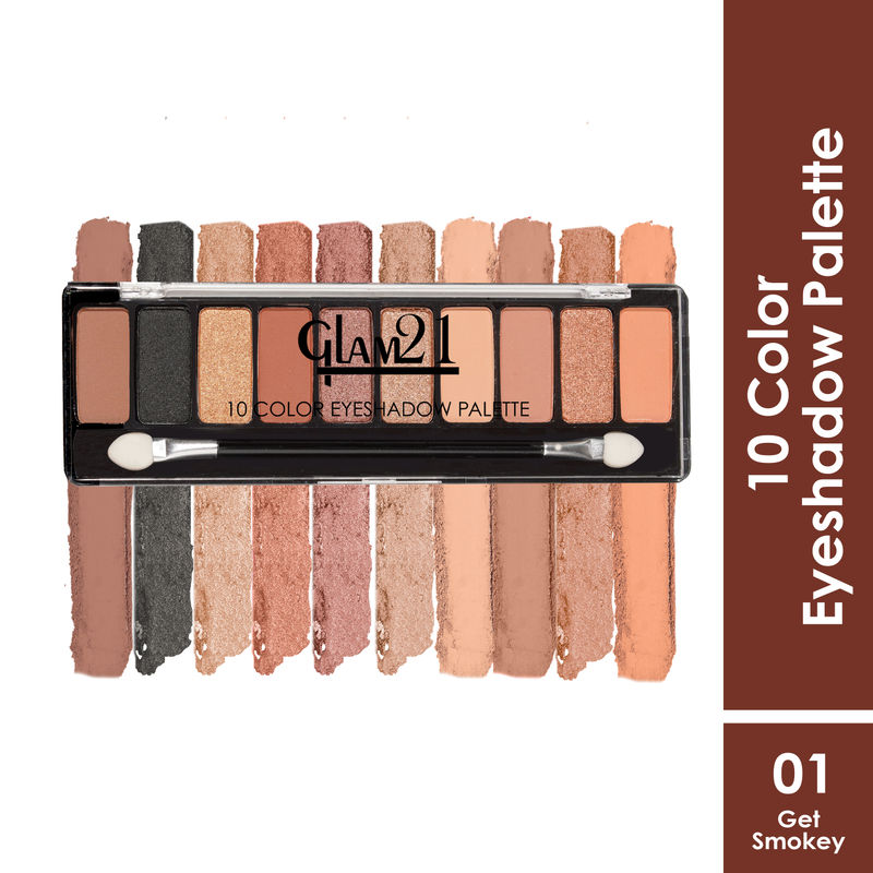 GLAM21 Get Smokey 10 Colors Eyeshadow Palette -Shade -01