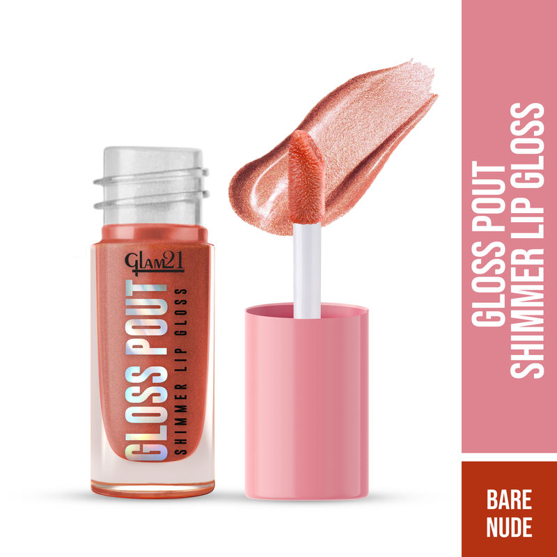 GLAM21 Pout Shimmer Lip Gloss - Bare Nude