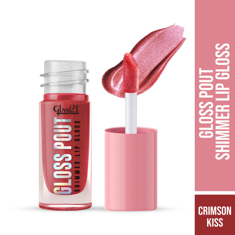 GLAM21 Pout Shimmer Lip Gloss - Crimson Kiss