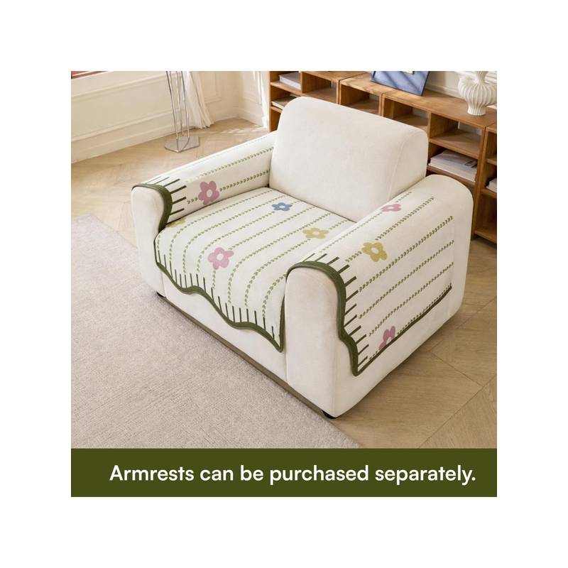 House of Quirk Sofa Slipcover Soft Durable Furniture Protector - Beige (Single Seater)