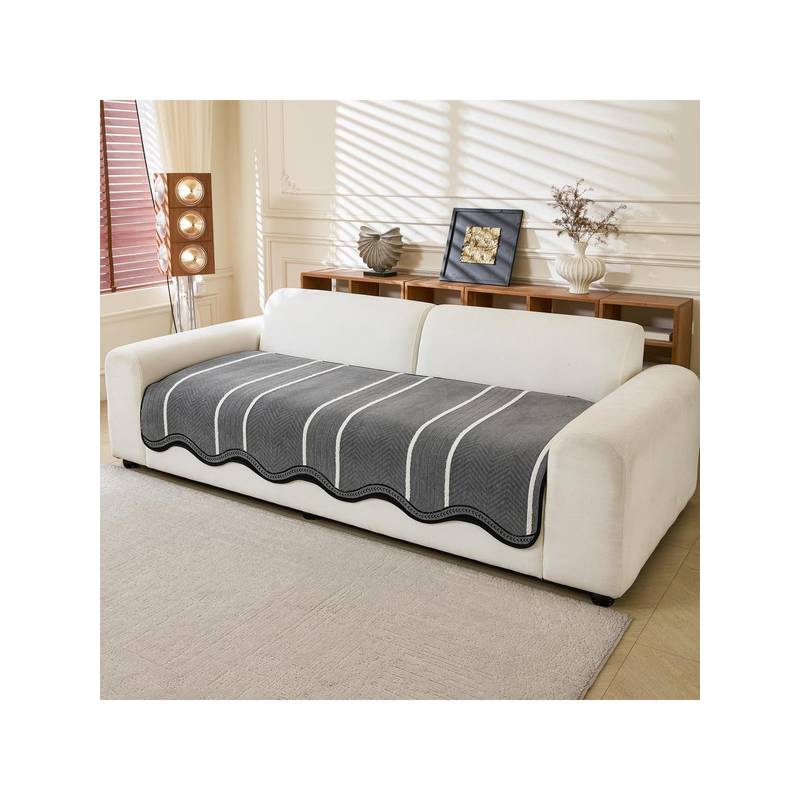 House of Quirk Sofa Slipcover Soft Durable Furniture Protector - Grey (Double Seater)