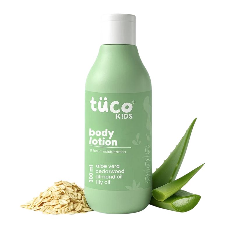 TuCo Kids Body Lotion with Aloe & Almond, 8-hr Moisture, Non-Greasy, For Deep Moisturization
