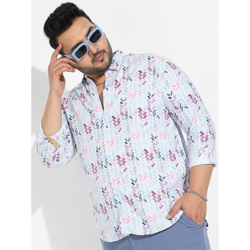 Instafab Plus Men's Multicolour Abstract Print Shirt (3XL)